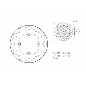 BREMBO Serie Oro remschijf, remschijven voor de moto, vast 68B40797