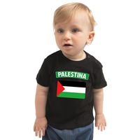 Palestina t-shirt met vlag zwart voor babys - thumbnail
