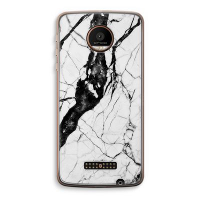 Witte marmer 2: Motorola Moto Z Force Transparant Hoesje