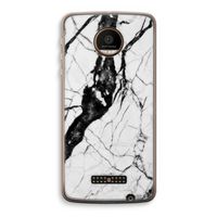 Witte marmer 2: Motorola Moto Z Force Transparant Hoesje