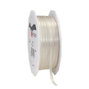 1x Luxe beige satijnen lint rollen 0,3 cm x 50 meter cadeaulint verpakkingsmateriaal   -