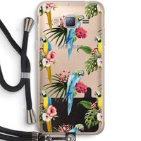 Kleurrijke papegaaien: Samsung Galaxy J3 (2016) Transparant Hoesje met koord