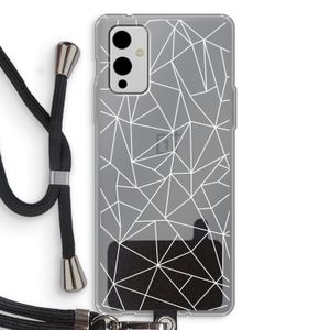 Geometrische lijnen wit: OnePlus 9 Transparant Hoesje met koord