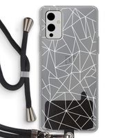 Geometrische lijnen wit: OnePlus 9 Transparant Hoesje met koord
