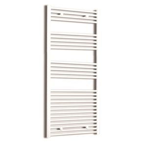 Elektrische Design Radiator Sanicare Plug & Play 172x60 cm Wit 1127 Watt Met Zwarte Thermostaat Links