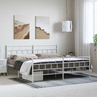Bedframe met hoofd- en voeteneinde metaal wit 193x203 cm