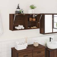 Badkamerwandkast 80x25x40 cm bewerkt hout bruin eikenkleur