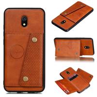 Voor Xiaomi Redmi 8A schokbestendige magnetische PU + TPU beschermhoes met kaartsleuven (bruin)