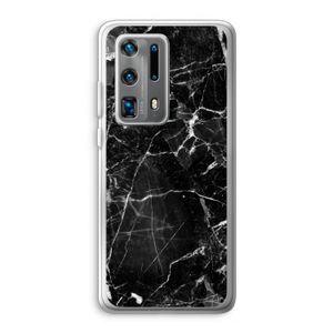 Zwart Marmer 2: Huawei P40 Pro Plus Transparant Hoesje