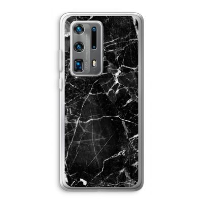 Zwart Marmer 2: Huawei P40 Pro Plus Transparant Hoesje