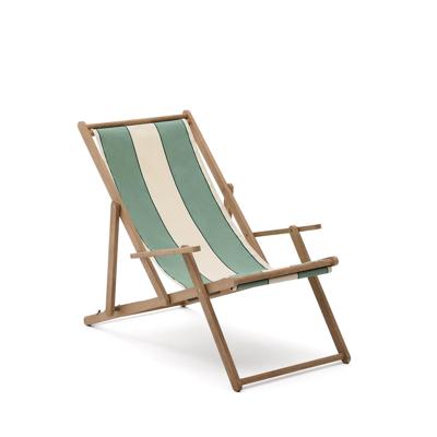 Kave Home Strandstoel 'Vilara' Acaciahout, kleur Groen/Beige