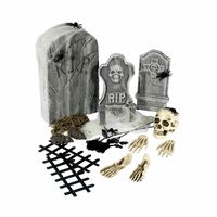 24-delige complete horror kerkhof set met grafstenen   -