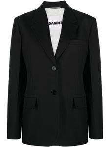 Jil Sander blazer en coton à simple boutonnage - Noir