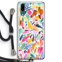 Watercolor Brushstrokes: Huawei P20 Transparant Hoesje met koord