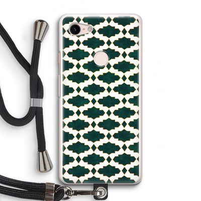 Moroccan tiles: Pixel 3 Transparant Hoesje met koord