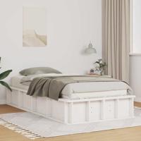 Bedframe met opslag Wit 90 x 200 cm Composiet hout