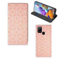 Samsung Galaxy A21s | Hoesje met Magneet | Pattern Orange