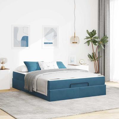 Bedframe Blauw 160 x 200 cm Fluweel
