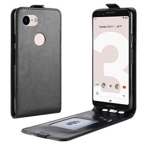 Google Pixel 3a Verticale Flip Case met Kaartsleuf - Zwart