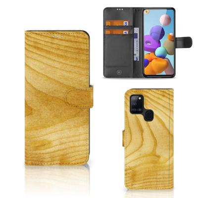 Samsung Galaxy A21s | Book Style Case | Licht Hout