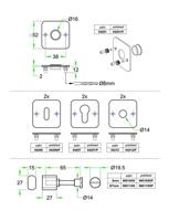 Krukrozet paar 4knt SF2 rvs glans