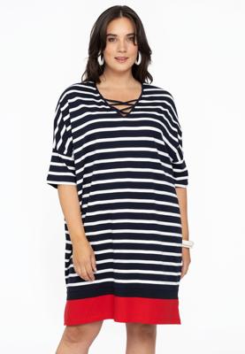 Yoek Jurk met V-hals | Blauw | Maat 50/52