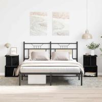 Nachtkastje 2 pcs Zwart eiken 35 x 35 x 55 cm Bewerkt hout