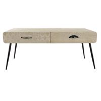 Hoofdtafel DKD Home Decor Zwart Multicolour Koper Natuurlijk Metaal Paulownia hout Hout MDF 100 x 52 x 42,5 cm 100 x 52 x 72 cm