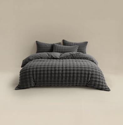 RoyalTextile - Pom Pom Dekbedovertrek - Teddy - Antraciet - 240 x 220