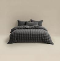 RoyalTextile - Pom Pom Dekbedovertrek - Teddy - Antraciet - 240 x 220