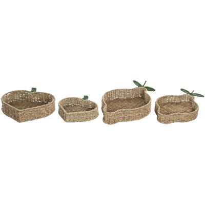 Middenstuk Home ESPRIT Groen Natuurlijk Metaal Natuurlijke Vezel 33 X 32 X 8 CM (2 Stuks)