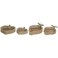 Middenstuk Home ESPRIT Groen Natuurlijk Metaal Natuurlijke Vezel 33 X 32 X 8 CM (2 Stuks)