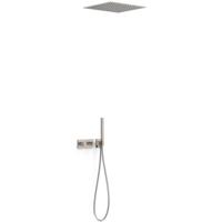 Regendouche set Tres B-System | Inbouw | Thermostaatkraan | 2-weg | Rechthoekig | RVS look