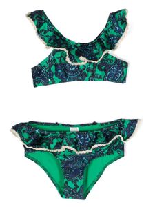 ZIMMERMANN Kids bikini Tiggy à motif cachemire - Bleu