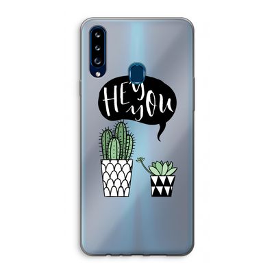 Hey you cactus: Samsung Galaxy A20s Transparant Hoesje