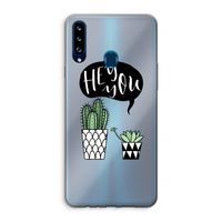 Hey you cactus: Samsung Galaxy A20s Transparant Hoesje