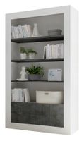 Boekenkast Urbino 190 cm hoog in hoogglans wit met oxid - thumbnail