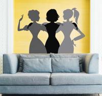 sticker silhouette girls band