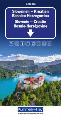 Wegenkaart - landkaart Road maps Slowenien, Kroatien, Bosnien-Herzegowina - Slovenië / Kroatië / Bosnië-Herzegovina | Kümmerly & Frey