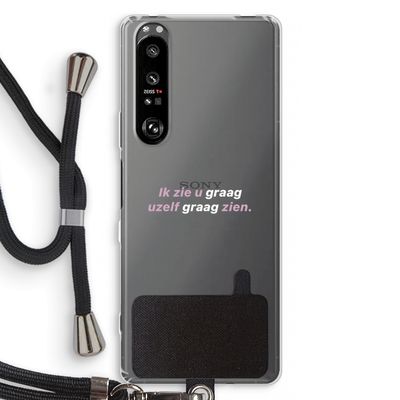 uzelf graag zien: Sony Xperia 1 III Transparant Hoesje met koord