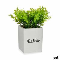 Decoratieve plant Lakens Klein Plastic Cement 13 x 18 x 13 cm (6 Stuks)