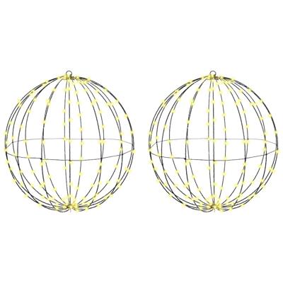 Bal met 384 LED 2 pcs Warmwit 60 cm Metaal
