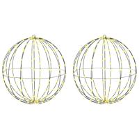 Bal met 384 LED 2 pcs Warmwit 60 cm Metaal