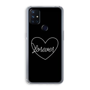 Forever heart black: OnePlus Nord N10 5G Transparant Hoesje
