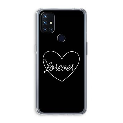 Forever heart black: OnePlus Nord N10 5G Transparant Hoesje