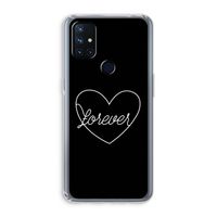 Forever heart black: OnePlus Nord N10 5G Transparant Hoesje
