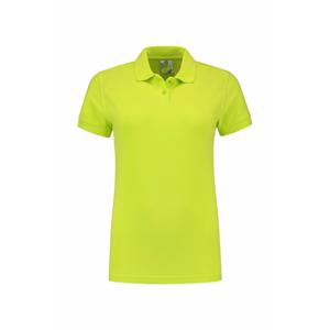 Dames basic poloshirt - lemon geel - korte mouw - getailleerd - katoen