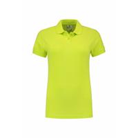 Dames basic poloshirt - lemon geel - korte mouw - getailleerd - katoen - thumbnail