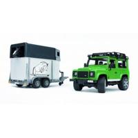 bruder Land Rover Defender met paardentrailer modelvoertuig - thumbnail