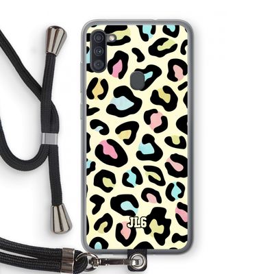 Leopard pattern: Samsung Galaxy A11 Transparant Hoesje met koord